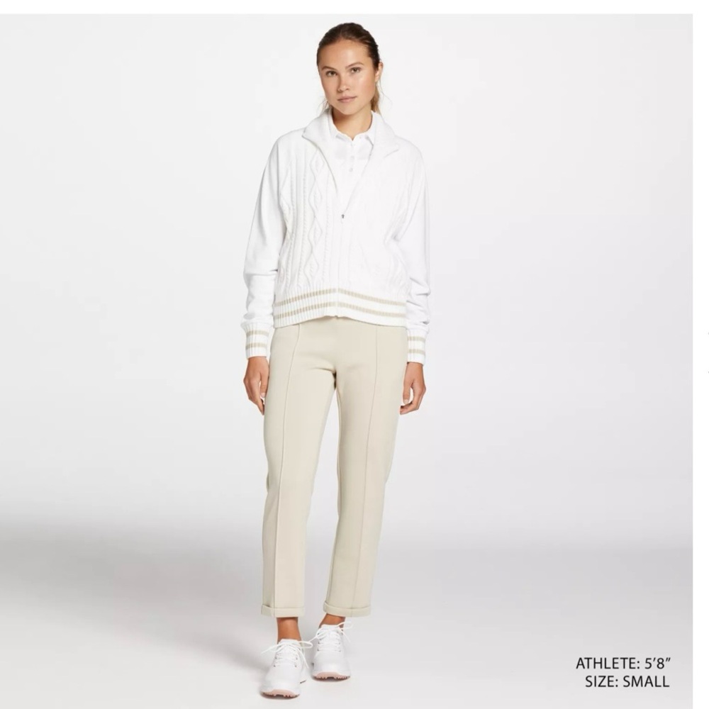 Walter Hagen Women's Fashion Pleated Golf Pants tan cream sz XL new with tags - Picture 2 of 8